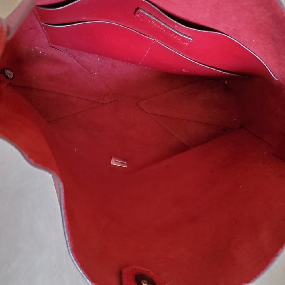 Euc Michael Kors Junie Crimson Leather Shoulder Bag c - Picture 11 of 13
